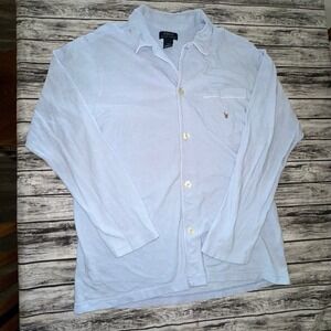 POLO Ralph Lauren Men Knit Pajama Top Long Sleeves Light Blue Size Large